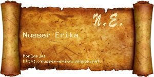 Nusser Erika névjegykártya